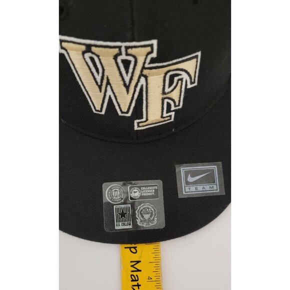 Vintage Nike Team Wake Forest Demon Deacons Fitted Hat 6 5/8 Black Gold WF Logo - Picture 14 of 15